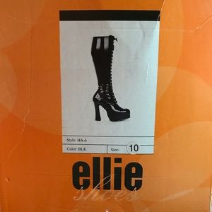 Black knee high goth boots